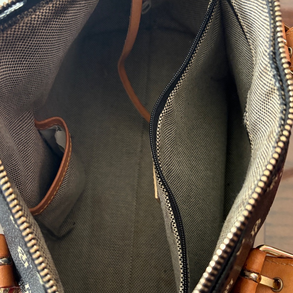 Dooney & Bourke Black and Tan Satchel - Picture 8 of 16